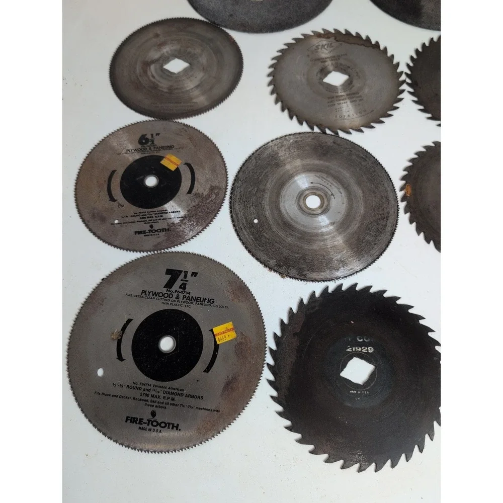 Huge Log Of Vtg Circular Saw Blades (38) Craftsman Clipper Skil Fire-tooth More!